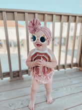 Load image into Gallery viewer, Crochet rainbow crop top