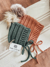 Load image into Gallery viewer, Crochet Baby Bonnet | Gender Neutral Bonnet | Newborn Bonnet | Toddler Bonnet | Child Bonnet |