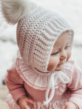 Load image into Gallery viewer, Crochet Baby Bonnet | Gender Neutral Bonnet | Newborn Bonnet | Toddler Bonnet | Child Bonnet |