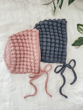 Load image into Gallery viewer, Juniper crochet bobble bonnet