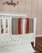 Load image into Gallery viewer, Crochet custom color rainbow blanket and lovey