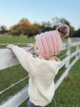 Load image into Gallery viewer, Blue crochet bonnet

